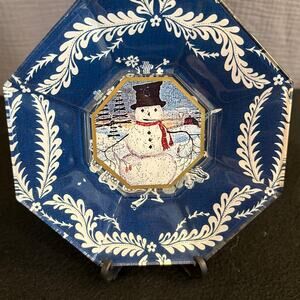 Marye-Kelley Decoupage Snowman Plate